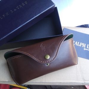 RALPH LAUREN LEATHER EYE GLASSES CASE & BOX&FLYER